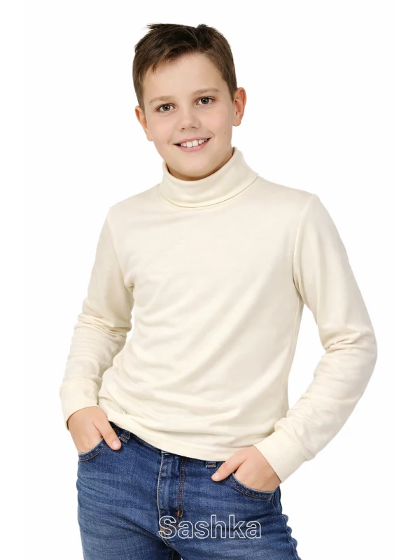 Водолазка для хлопчика трикотажна айворі